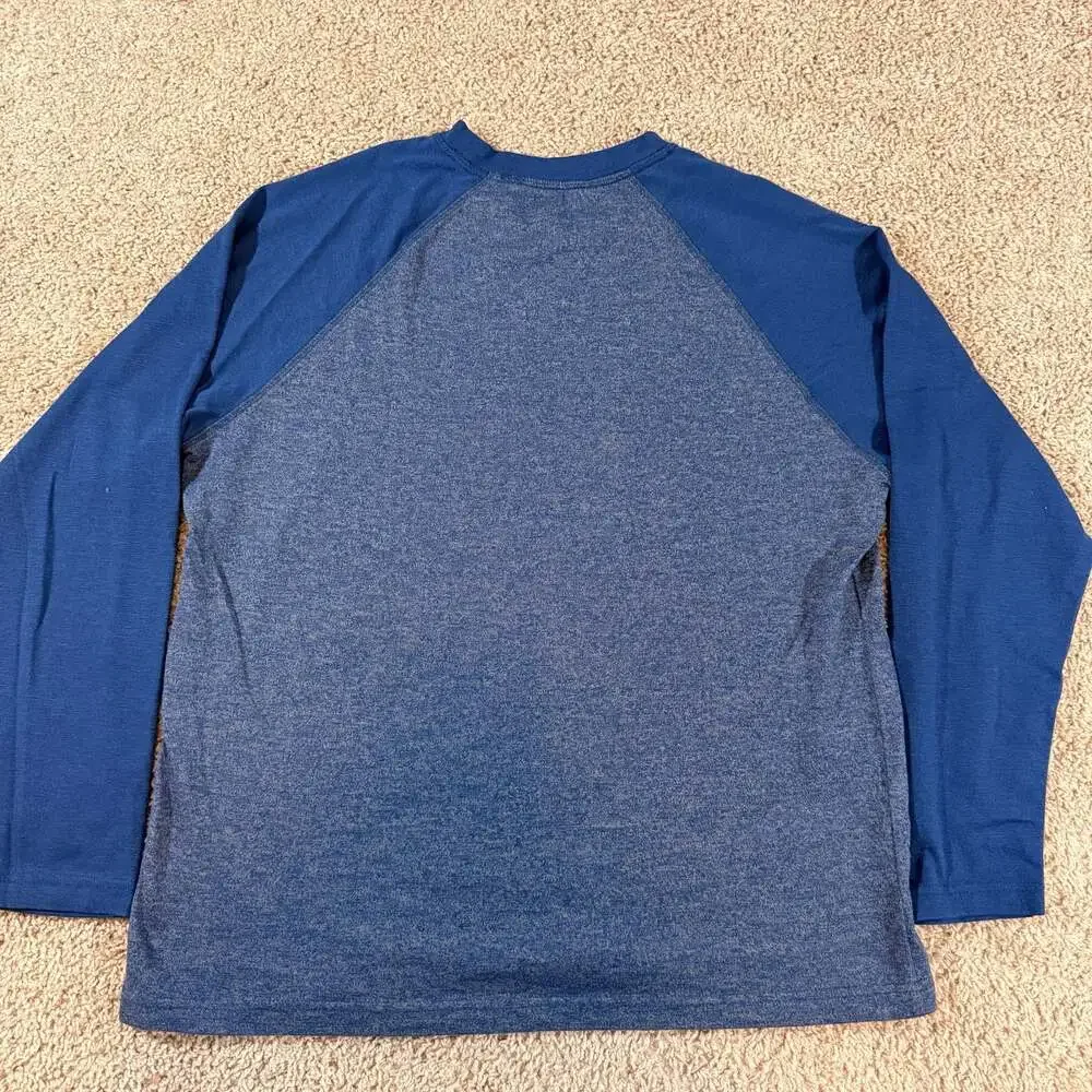 Eddie Bauer Raglan Long Sleeve Shirt Blue Heather Outdoor Mens Large EUC - Picture 2 of 7